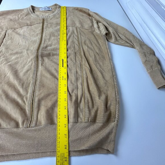 Umberto Bilancioni Sweater Men 52 Linen Blend Leather Pullover Italy Vintage Top - Picture 9 of 16